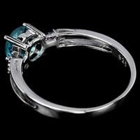 טבעת כסף משובצת טופז כחול וזרקונים סגולים RG7208 | תכשיטי כסף 925 | טבעות כסף