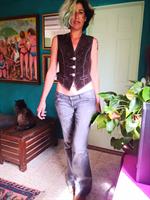 ווסט עור (הפוך) חום כהה מידה S/M