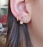 עגילי יהלום 14 קרט משובץ 0.36 קראט