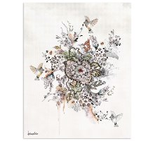 ציור של פרחים וציפורים ליז קפילוטו