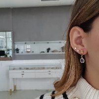 עגילי אבני חן נתלים בסגנון וינטאג