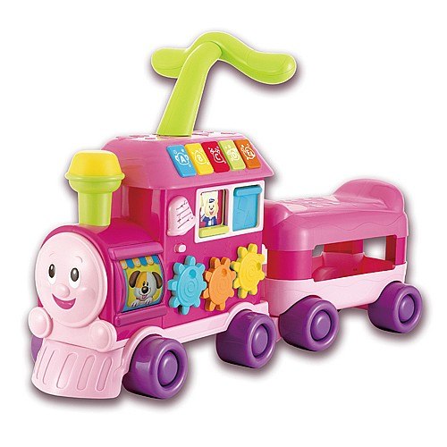 הליכון לימודי לתינוק בצורת רכבת 3 ב 1 דובר עברית