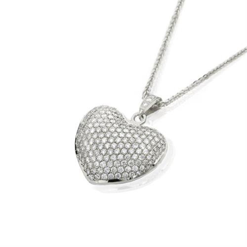 שרשרת ותליון לב משובץ יהלומים