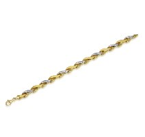 צמיד זהב צהוב ולבן לאישה│ צמיד חוליות לאישה │ צמידי זהב לנשים