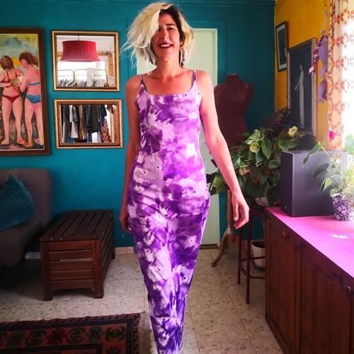 שמלת לייקרה מקסי פרחונית מס' 4 מידה S/M