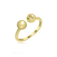 טבעת זהב פתוחה כדורים