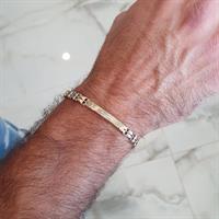 צמיד לגבר מזהב צהוב ולבן דק ועדין