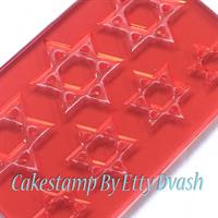 תבנית מגני דוד - סט אחד - ליצירה בשוקולד ובצק סוכר