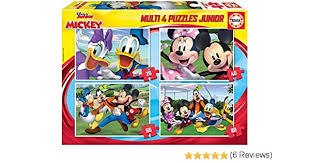 4 פאזלים חלקים שונים- מיקי מאוס