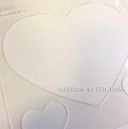 לוח סטנסיל לב גדול לעוגה
