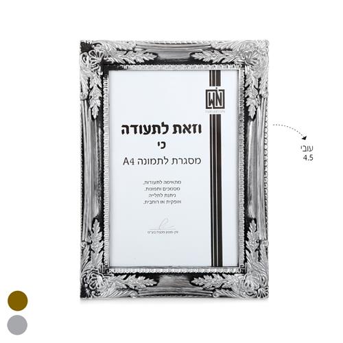 מסגרת תמונה A4 דקורטיבית זהב/כסף