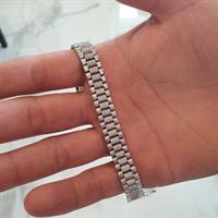 צמיד יהלומים לגבר - צמיד חוליות לגבר בזהב משובץ יהלומים