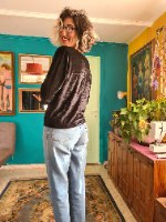 חולצת קטיפה שחורה מידה M/L