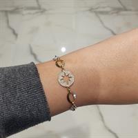 צמיד לאישה משובץ זרקונים בזהב 14 קרט