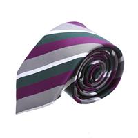 עניבה פסים אפור סגול משולב