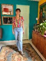 ג'ינס כחול משופשף מידה S