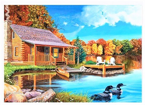 קריסטל ארט - נוף בית ואגם 40X50