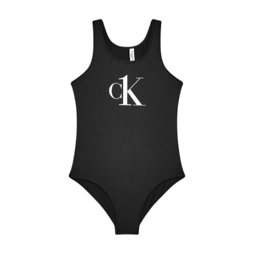 בגד ים שלם CK לוגו שחור 8-16