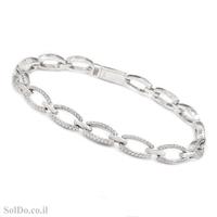 צמיד מכסף משובץ אבני זרקון  Z3121 | תכשיטי כסף 925