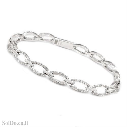 צמיד מכסף משובץ אבני זרקון  Z3121 | תכשיטי כסף 925