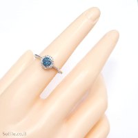 טבעת מכסף משובצת אבן טופז כחולה  ואבני זרקון RG1744 | תכשיטי כסף 925 | טבעות כסף