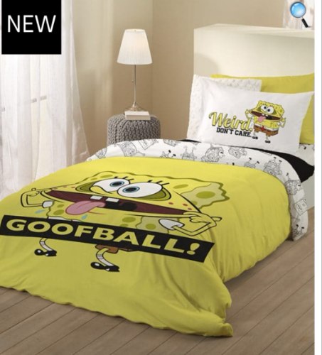 סט מלא יחיד/מיטה וחצי דגם בוב ספוג