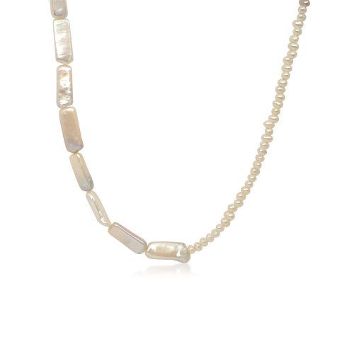 שרשרת פנינים "חצי חצי" משולבת