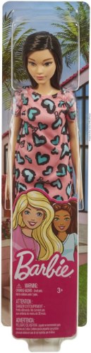 ברבי יפה שמלה ורודה עם לבבות תכלת