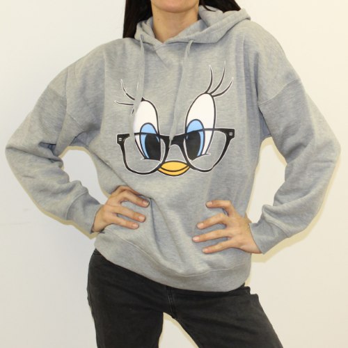 קפוצ'ון נערות טוויטי אפור