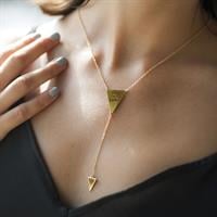 שרשרת עניבה משולשים חריטה