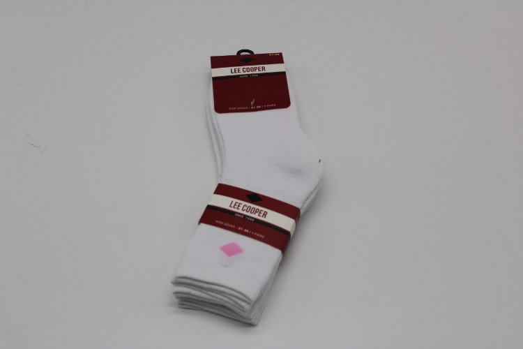 שלישיית גרבי מגבת מלאה בנות לבן