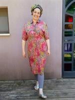 שמלת משי נהדרת ומהממת שנות ה-80 מידה XL/L