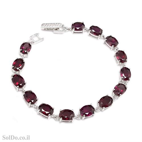 צמיד מכסף משובץ אבני גרנט Z3132