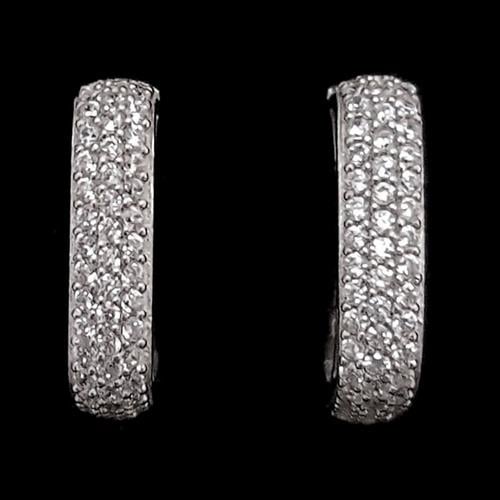 עגילי כסף משובצים אבני זרקון A5611 | תכשיטי כסף 925