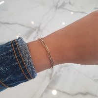 צמיד זהב חוליות לאישה דגם אטב עדין ודק