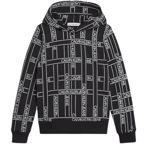 קפוצ'ון CK לוגו ALLOVER שחור