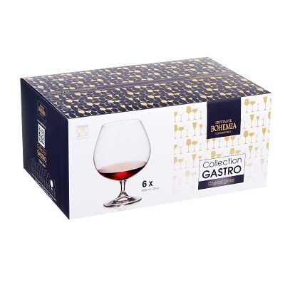 שישיית כוסות קוניאק קריסטל 690 מ"ל בוהמיה