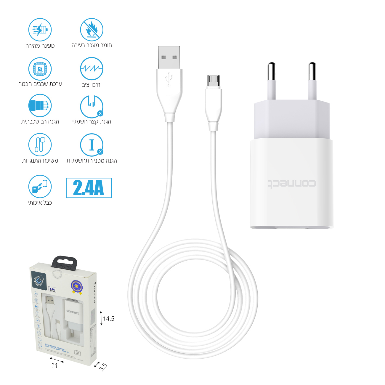 מטען קיר USB מהיר TYPE-C - מטענים | PickMe