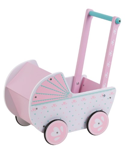 עגלה לבובה מעץ