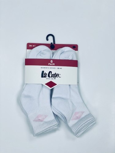 שישית גרבי נשים חצי מגבת צבע לבן