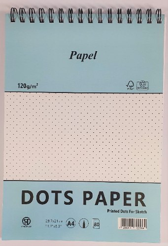 בלוק ספירלה נקודות - A4