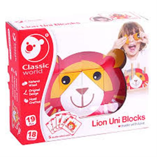 קוביות עץ להרכבת אריה - קלאסיק מוצרי עץ