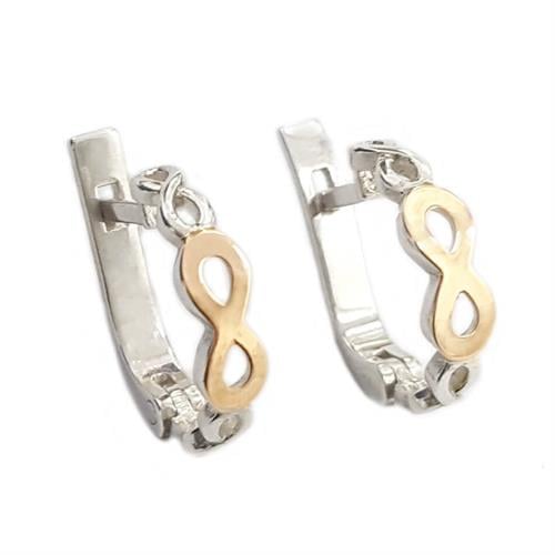 עגילי כסף דגם "אין סוף" מצופים 9K זהב  A8542 | תכשיטי כסף 925