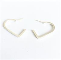 עגילי לב חדש כסף גדולים