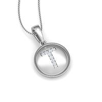 שרשרת אות T שרשרת זהב עם אות T משובצת יהלומים