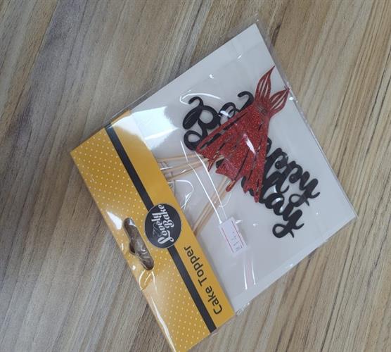 ערכת טופרים יום הולדת שמח שחור אדום