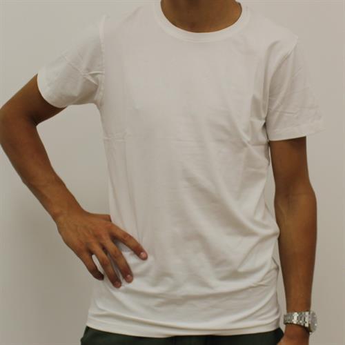 טי שירט גבר צווארון עגול לבן