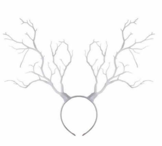 קרניים ענפי עץ לבן