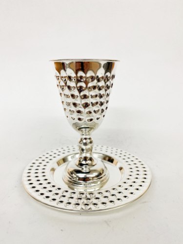 סט גביע וצלחת כסף טהור לקידוש 