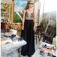 שמלת ריי מקסי גיאומטרי ושחור